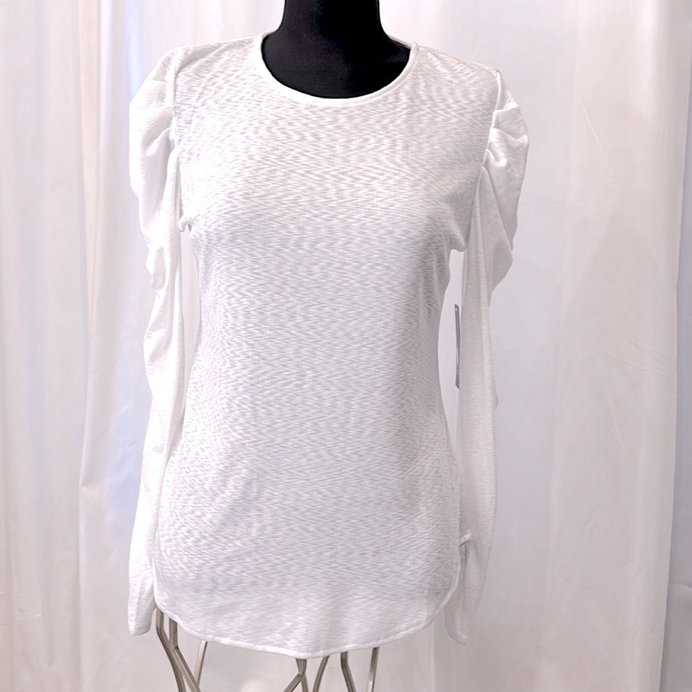 NEW Rachel Roy Gathered Puff Sleeve Long Sleeve Shirt NWT New wth tags